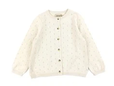 Wheat sandshell pointelle hulmønster cardigan Maia